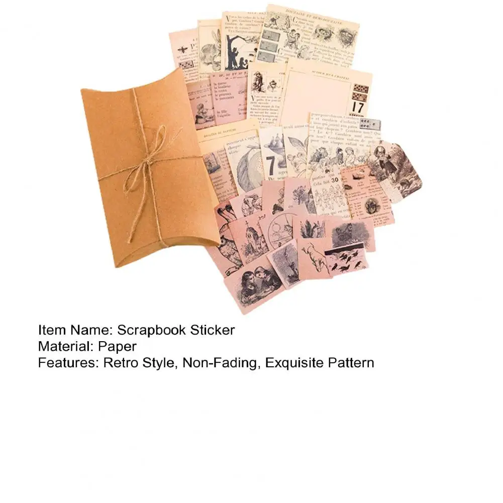 Scrapbook Stickers Set Exquisite Pattern Multi-Use Vintage Aesthetic Stickers DIY Paper Journaling Scrapbooking Supplies Kit