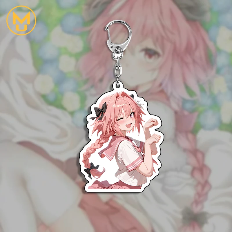 Astolfo Lovely Girl Double Sided Acrylic Keyring Exclusive Design HD Pattern Ingenious Car Keychain Luxury Anime Peripherals
