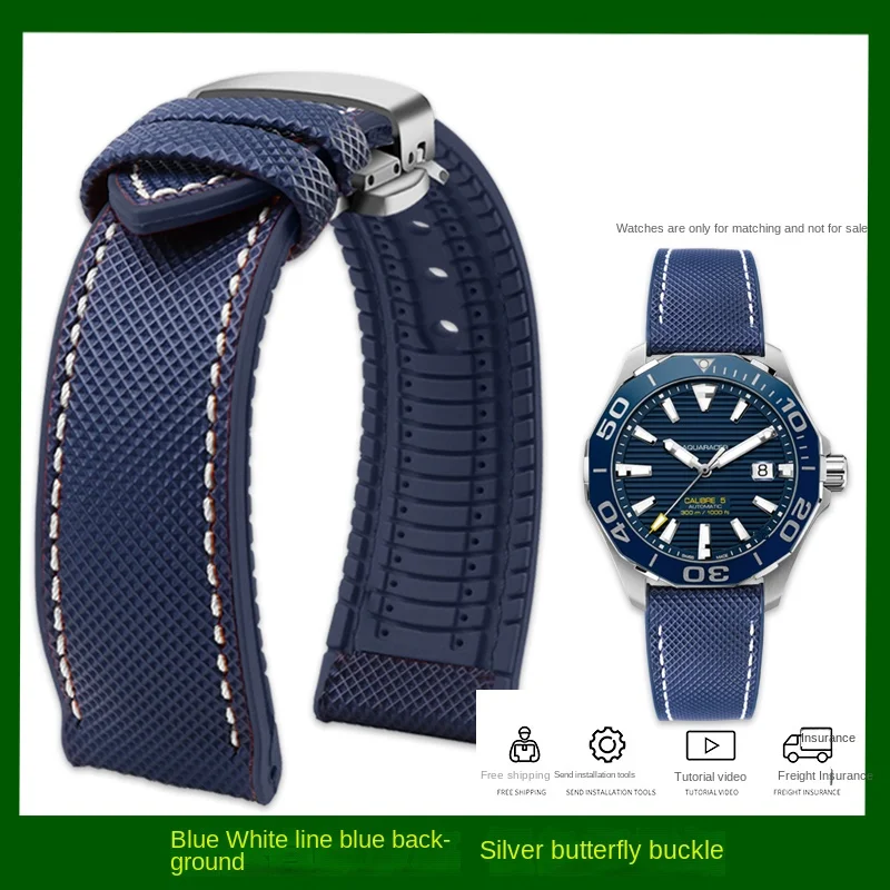 Canvas-Nylon-Kautschukarmband, 20 mm, 22 mm, 24 wasserdichtes Armband für Breitling Omega IWC Citizen TUDOR Hamilton Uhr Herrenzubehör