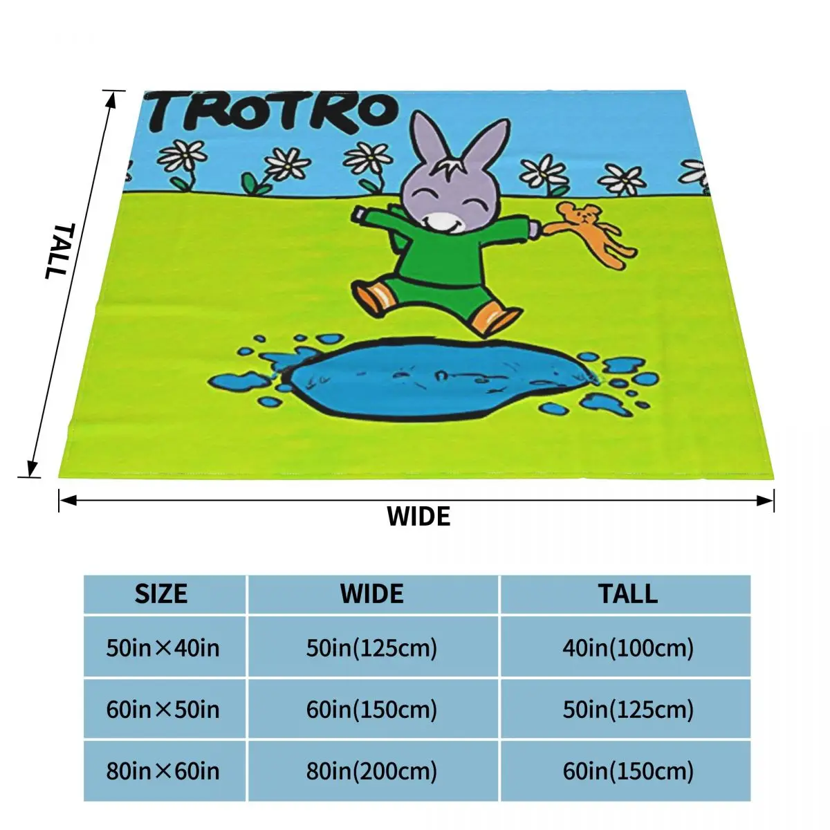 Trotro Cartoon Blanket Velvet All Season Breathable Lightweight Thin Throw Blankets for Bedding Travel Plush Thin Quilt