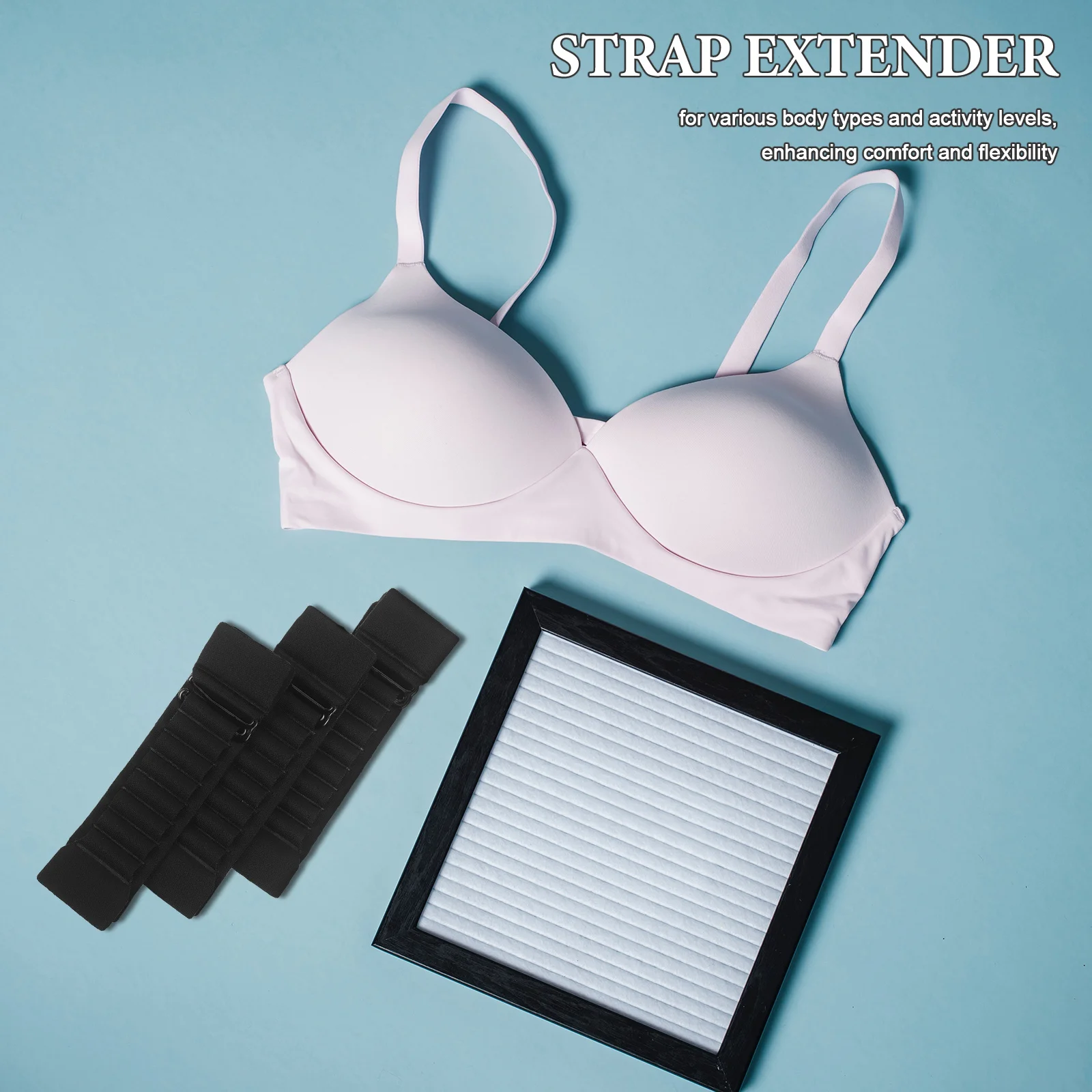 6 stuks bh-verlengers verstelbare riemgesp met 8 gaten elastische verlenging voor sportbeha's badpak rugsteun comfortabele band