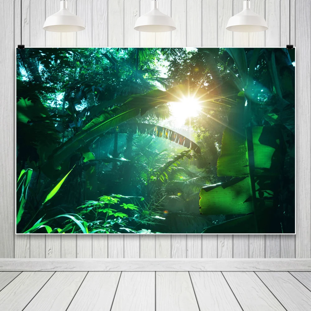 Spring Greenery Backdrop Cloth Forest Sun Path Background For Photography Living Room Birthday Decorations Supplies Photobooth