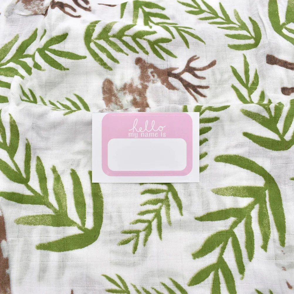 Etiquetas de nome adesivas de anúncio, 6 peças com design de script olá para conferências escolares, feiras científicas, reuniões de funcionários