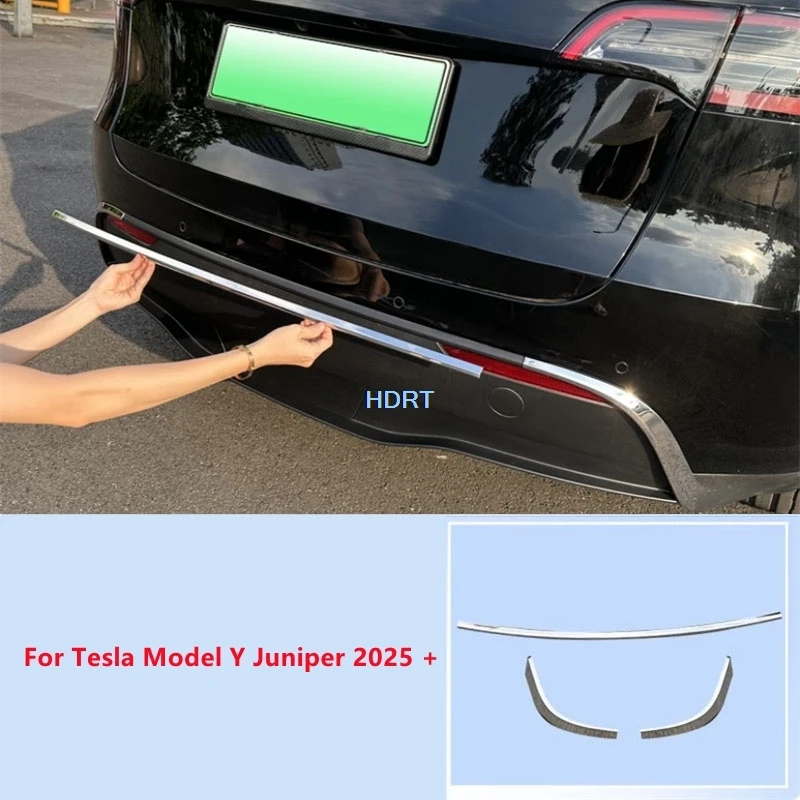 Car Styling Rear Bumper Trunk Tail Boot Trim For Tesla Model Y Juniper 2025 + Protector Decoration Accessories Exterior Sticker