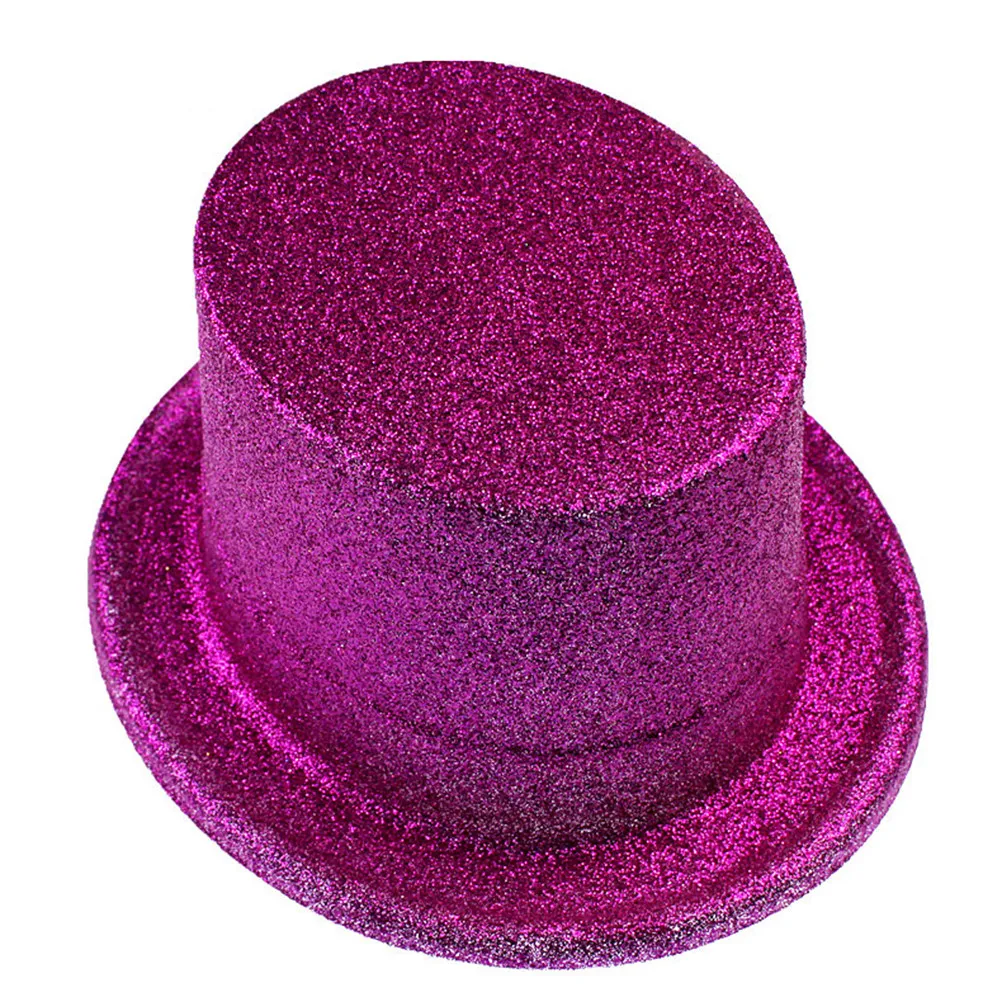 

2Pcs Jazz Hats Glitter Bowler Hats Halloween Derby Costume Magician Party Dress Up Carnival Accessory Glitter Costume Hat