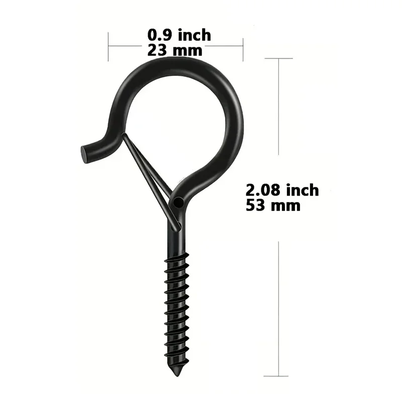 Hanger Hooks with Safety Buckle,Windproof Screw Hooks for Hanging Outdoor String Lights,Ceiling Hooks Plants,Christmas Lights