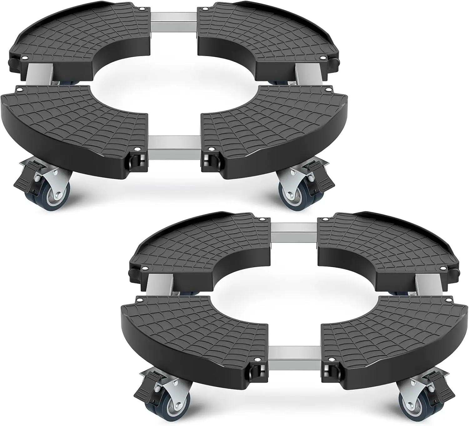 

Комплект из 2 регулируемых подставок для растений на колесах, сверхпрочные большие тележки для горшечных растений и садовых башенок-кашпо