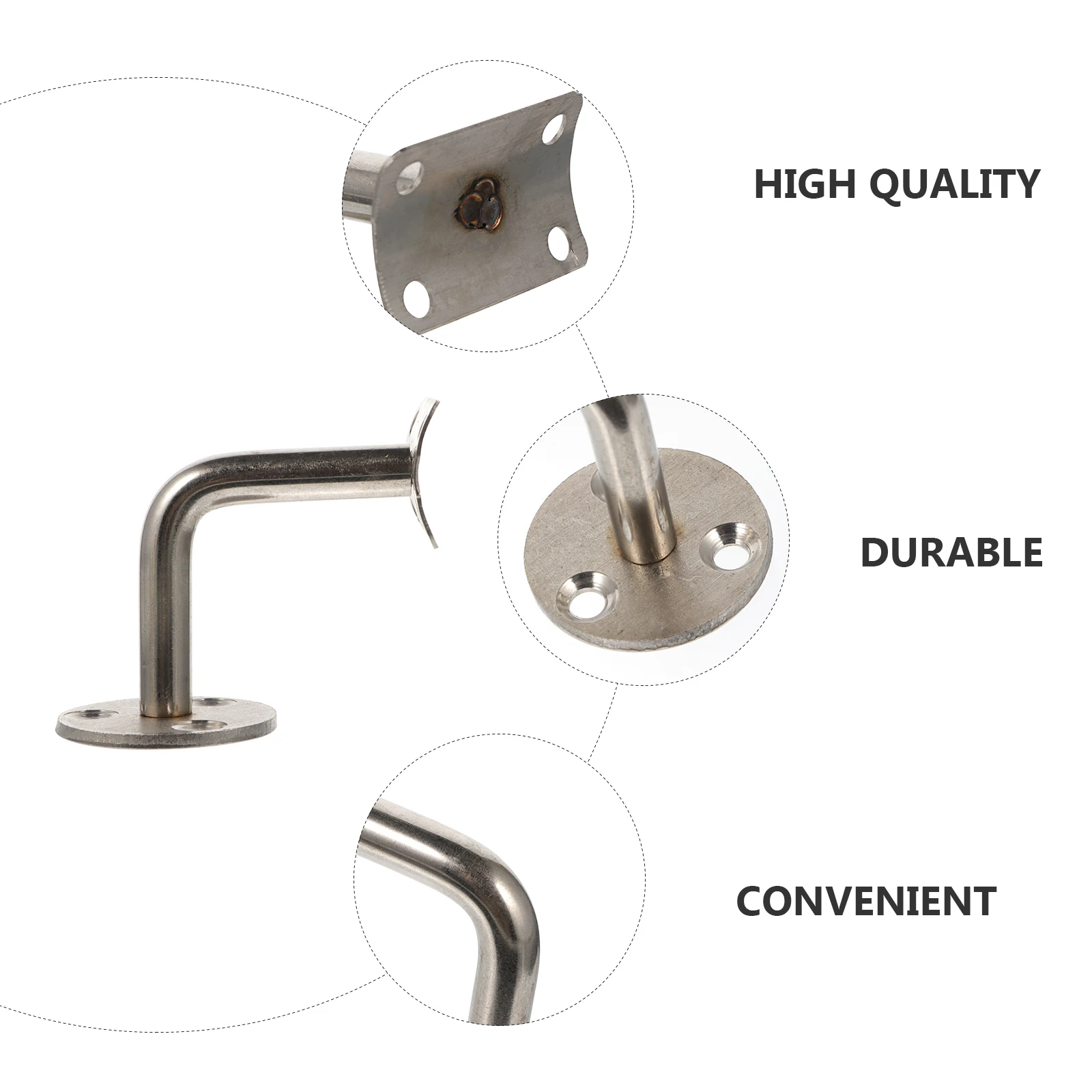 

4Pcs Durable Stainless Steel Staircase Handrails Wall Hanger Bracket Construction Hardware Components