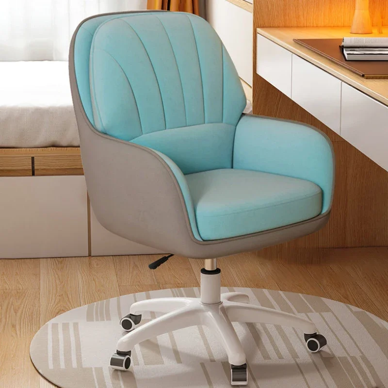 Leather High Back Office Chair Rolling Comfortable Armchair Study Office Chair Gaming Mobile Cadeira Ergonomica Office Furniture