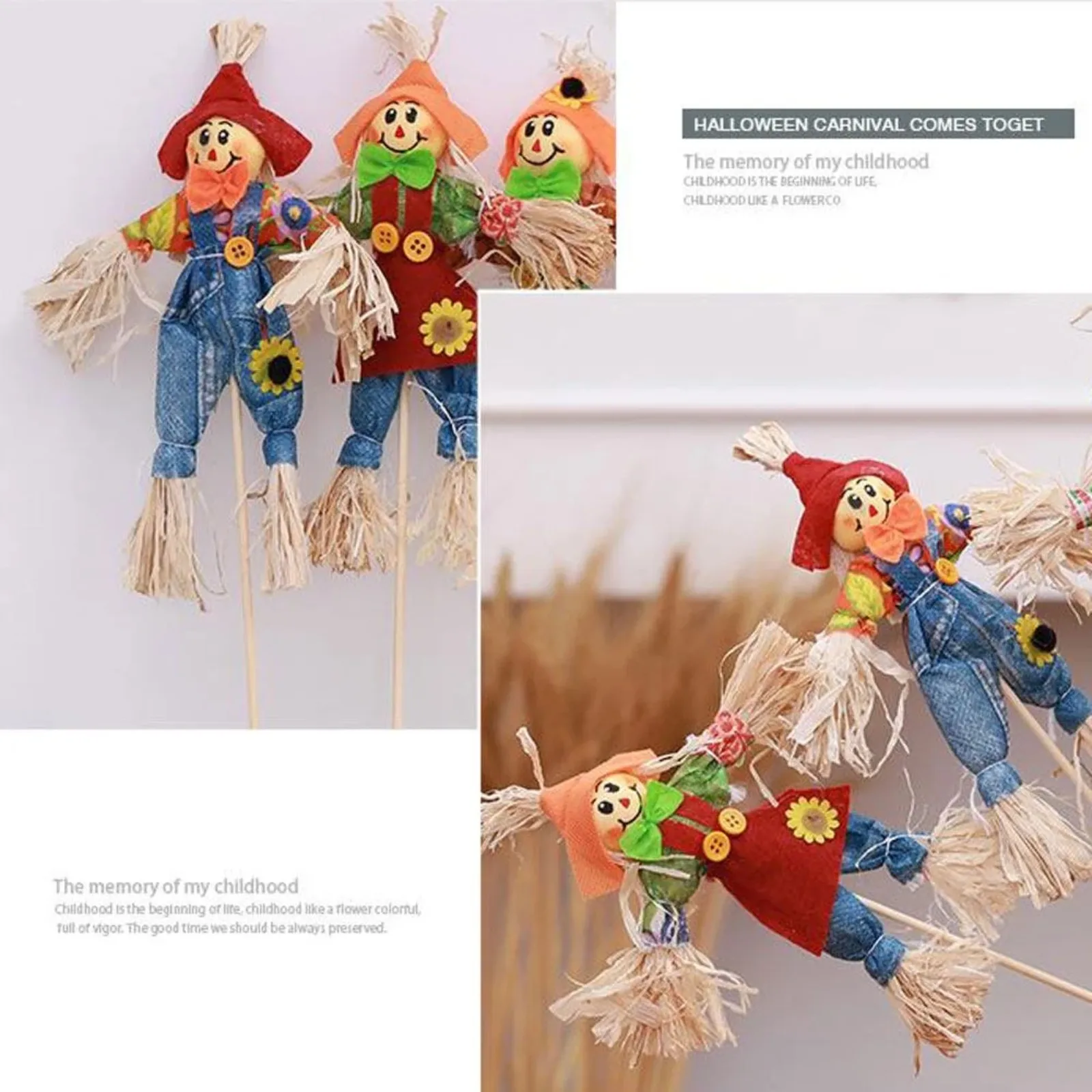 Colorful Scarecrow Figurine Color Harvest Decor Trending Random Bestseller Top Seller Festive Autumn Garden Stake Lawn Ornament