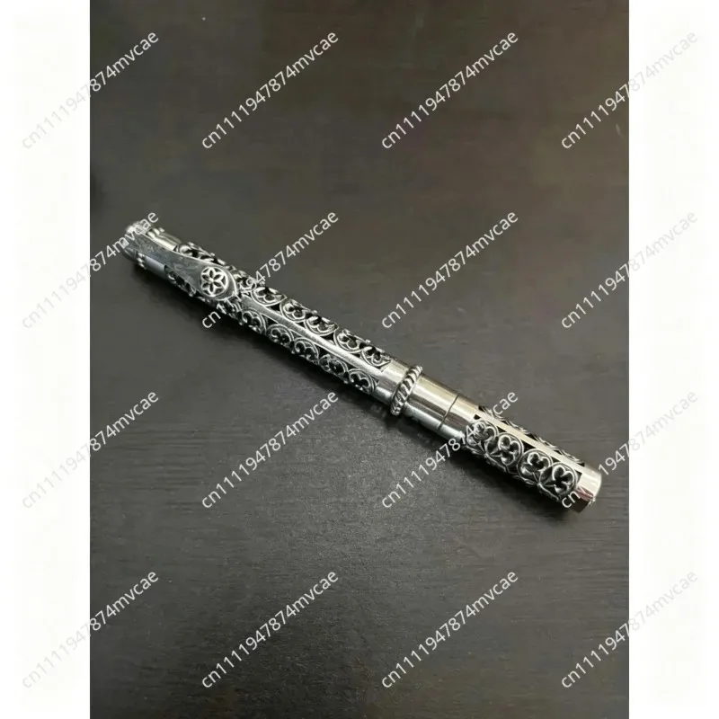 Suitable for 925 silver Ballpoint Pen Vintage and Elegant 925 Silver Hollow Carved, Business Signature Pen High Quality