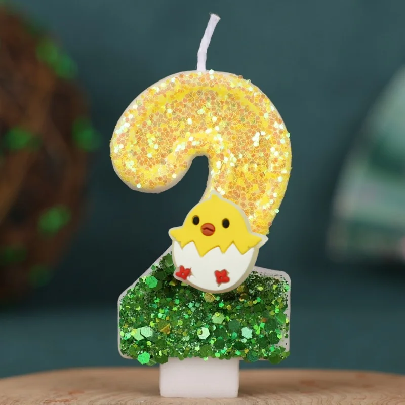 cute Luminous animals Digital Candle Number 0-9 Kids Birthday Cake Decoration Supplies Cartoon Anime Party Accessories Supplies