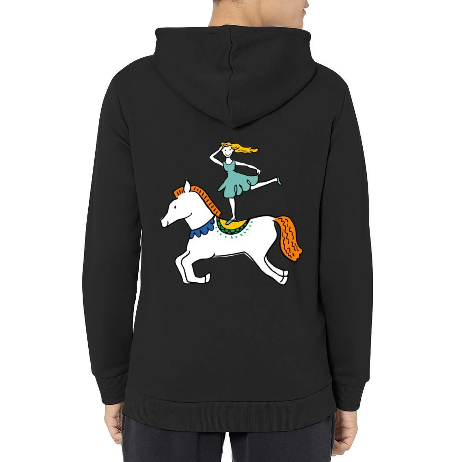 

Retro Circus with Strong Man, Seals, Horse Rider and Clowns Hoodie anime clothes hoodie oversize