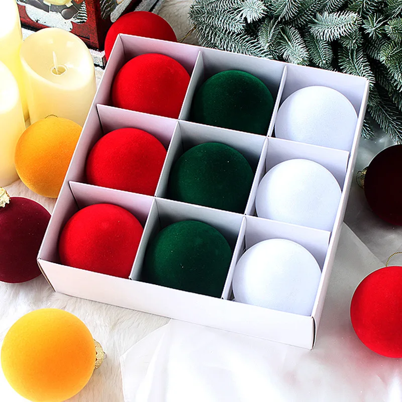 

Christmas Ball PET Plush Ball 8cm /9pcs Decoration Christmas Tree Pendant Christmas Pendant Ball Ornaments