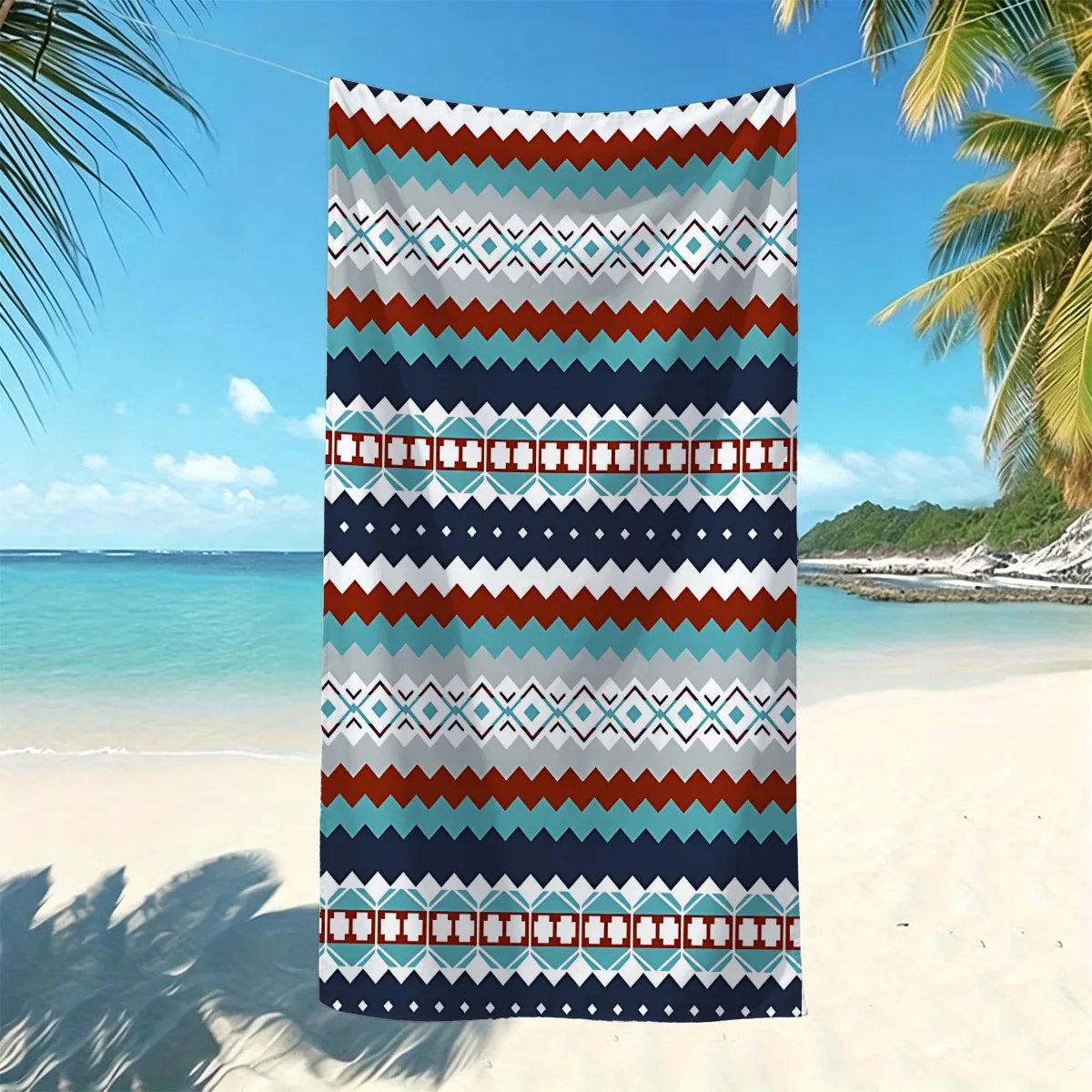 Newest Pastel Multi Color Vertical Stripe Microfiber Beach Towel, Quick Dry Large Towel for Beach Swimming Pool Vacation