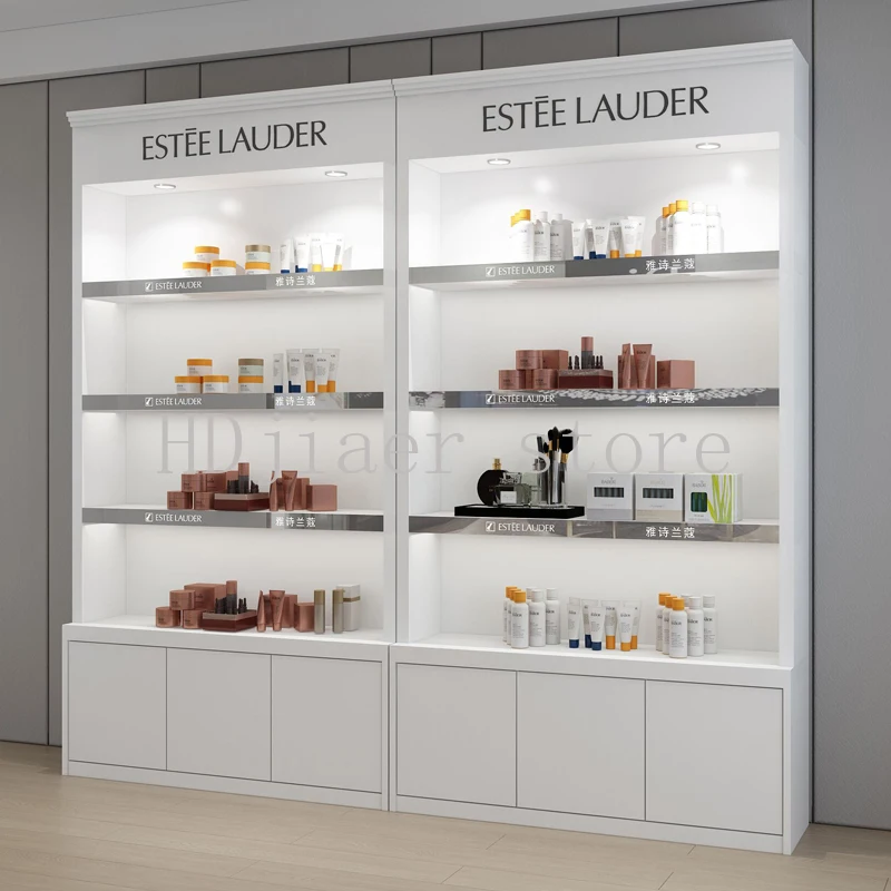 

Customized Cosmetics Display Cabinet Beauty Salon Showcase Product Cabinet Shelf