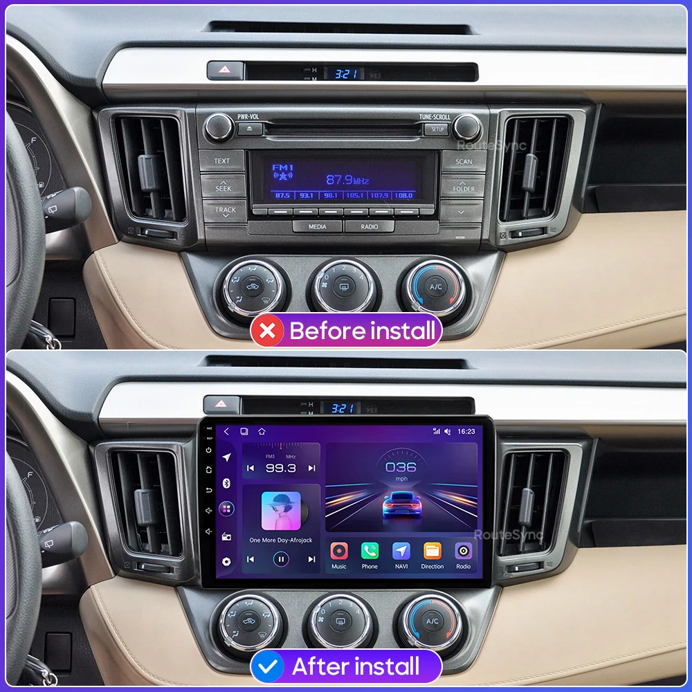 Android For Toyota RAV4 4 XA40 5 XA50 2012 - 2018 Car Multimedia Player Wireless Carplay Auto Radio Video Stereo Navigation GPS
