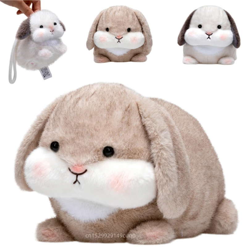 10-35cm Simulation Cute Bunny Plush Doll Pillow Round White Brown Rabbit Animal Stuffed Toy Home Decoration Gift For Children
