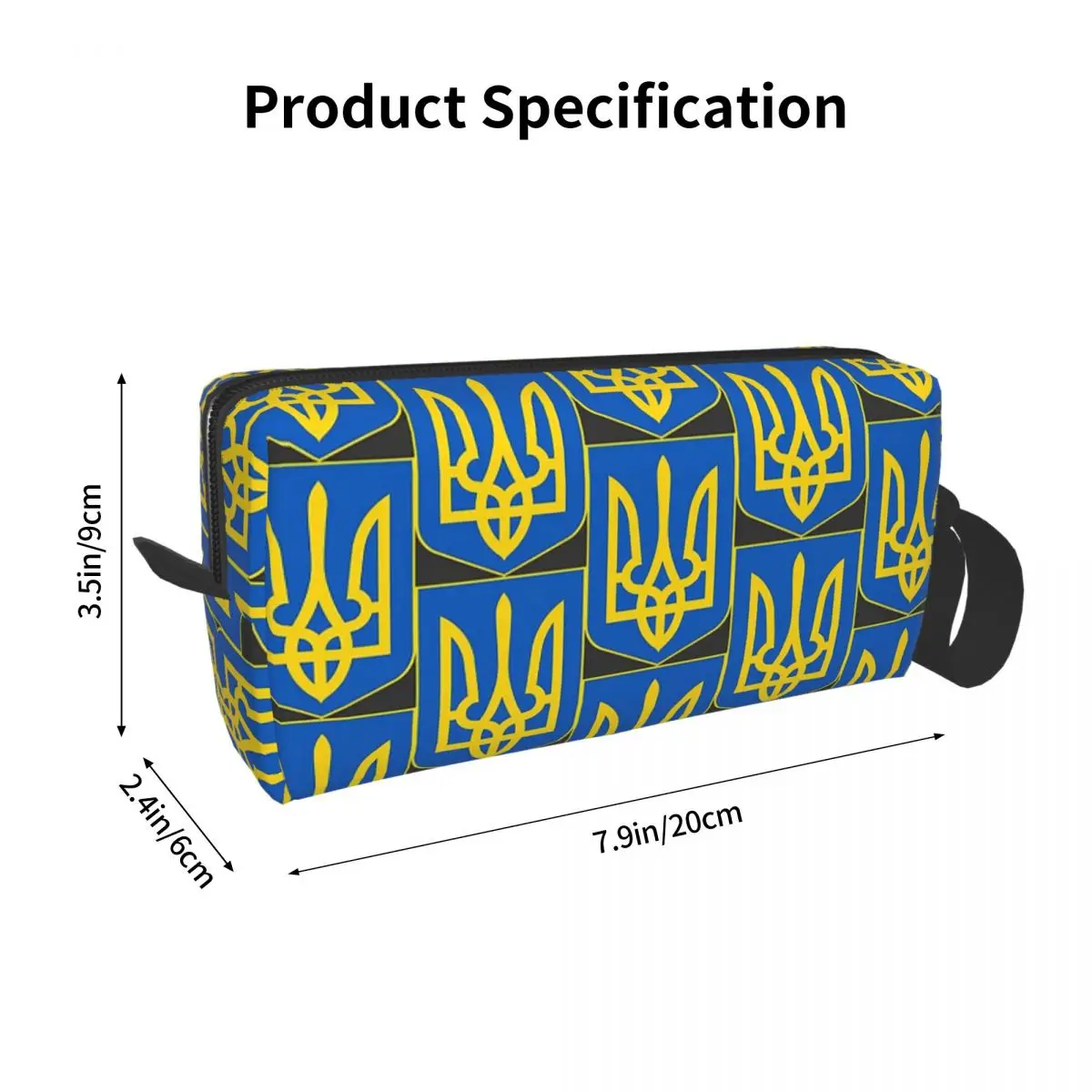 Ukraine Coat Of Arms Makeup Bag Cosmetic Organizer Storage Dopp Kit Toiletry Cosmetic Bag for Women Beauty Travel Pencil Case