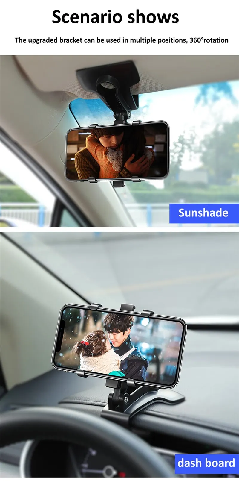 Universeller Auto-Handyhalter, Armaturenbrett-Clip-Halterung, GPS-Handyhalterung, Autohalterung für iPhone, Xiaomi, Huawei – Detail 12