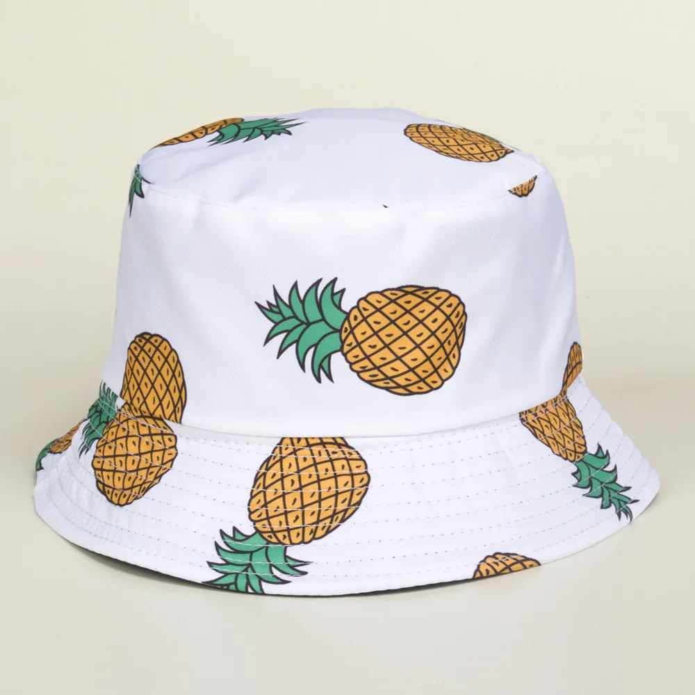 Bucket Hat Summer Hip Hop Men Fruit Print Fisherman Caps Streetwear Double-sided Hats For Women Beach Cap Unisex Panama Hat