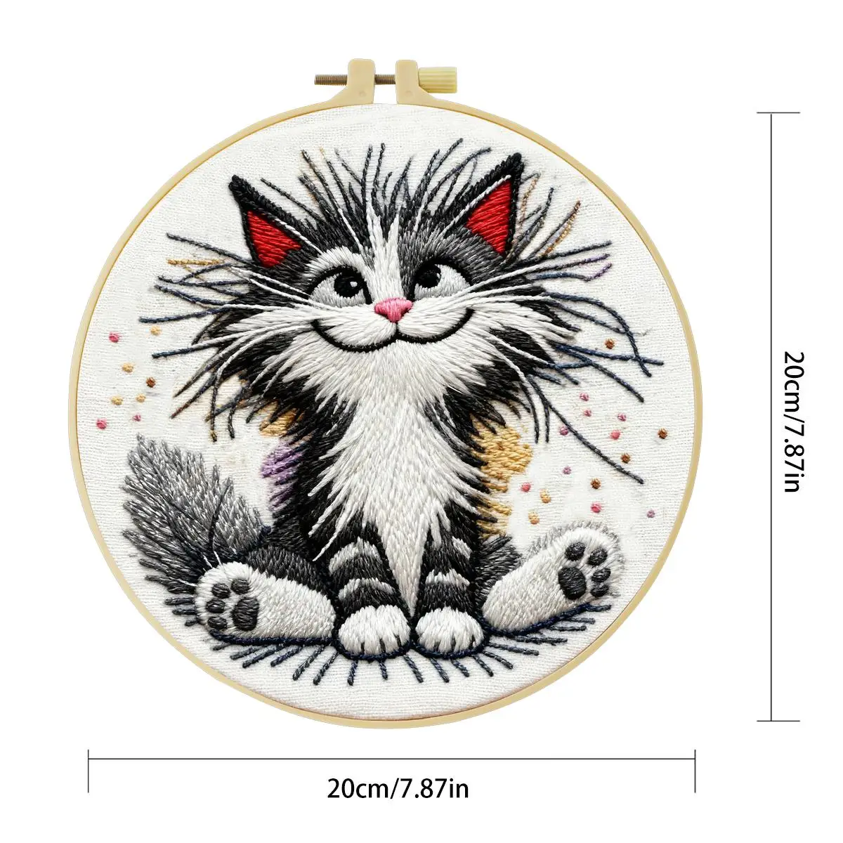 1 Stück 20X20CM/15X15CM 7,87/6,3 Zoll Garten-Stickerei-Starter-Kit DIY-Kit DIY-Stickerei-Set für Anfänger – Detail 4