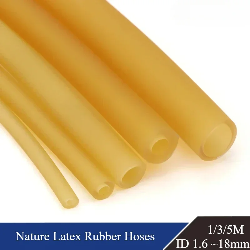 1/3/5M Nature Latex Rubber Hoses ID 1.6 ~18mm High Resilient Elastic Surgical Medical Tube Slingshot Catapult Yellow