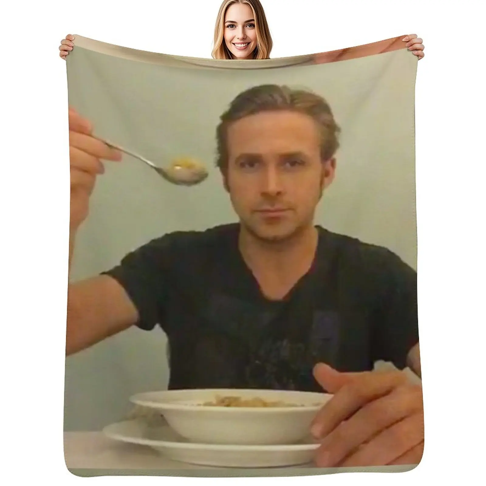 ryan gosling eats his cereal Throw Blanket Reusable Durable Soft Blanket for All Seasons