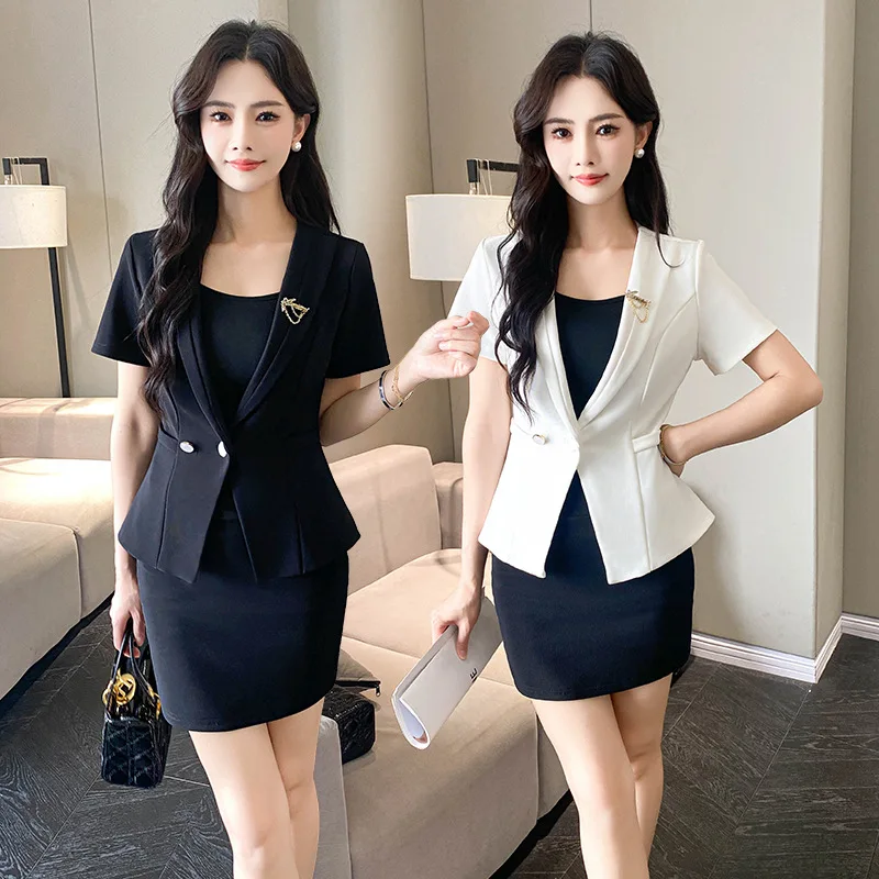 

Short sleeved professional suit for women spring and summer foot massage bathing technician clothing work clothes