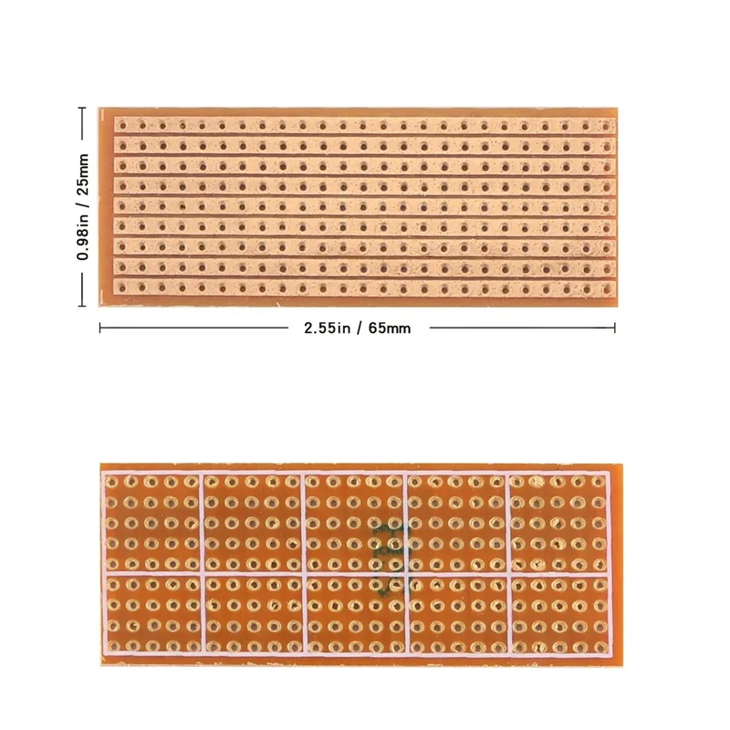5/10 قطعة لوحة دارات مطبوعة 2.5x6.4 سنتيمتر جانب واحد لوحة دارات مطبوعة لتقوم بها بنفسك تجربة عالمية مصفوفة لوحة دوائر كهربائية صف واحد ثقب مستمر