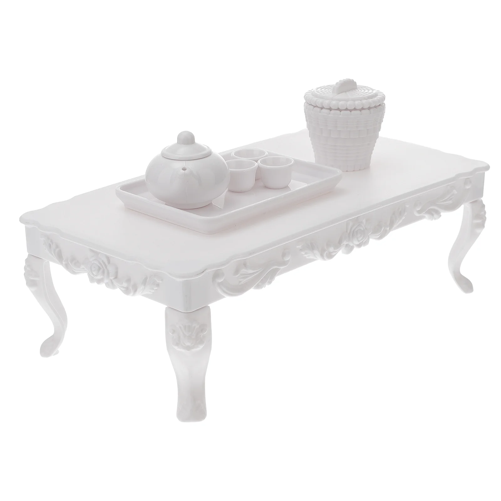 

Mini Toy Tea Table Model Kids House Plaything Ornament Children Pretend Teaware Miniature