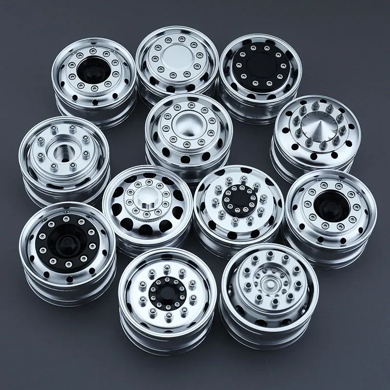 RC Car Metal Front Wheel Drive/Bearing Hub Rim 1/14 RC Truck for SCANIA Tamiya 770S R620 for VOLVO ACTROS Model Car DIY view 5