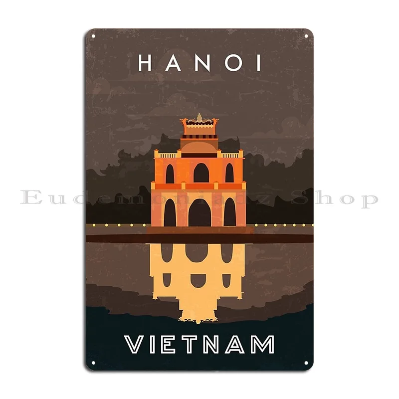 Hanoi Vietnam Retro Travel Minimalistic Poster Metal Plaque Club Cinema Home Garage Personalized Tin Sign Poster