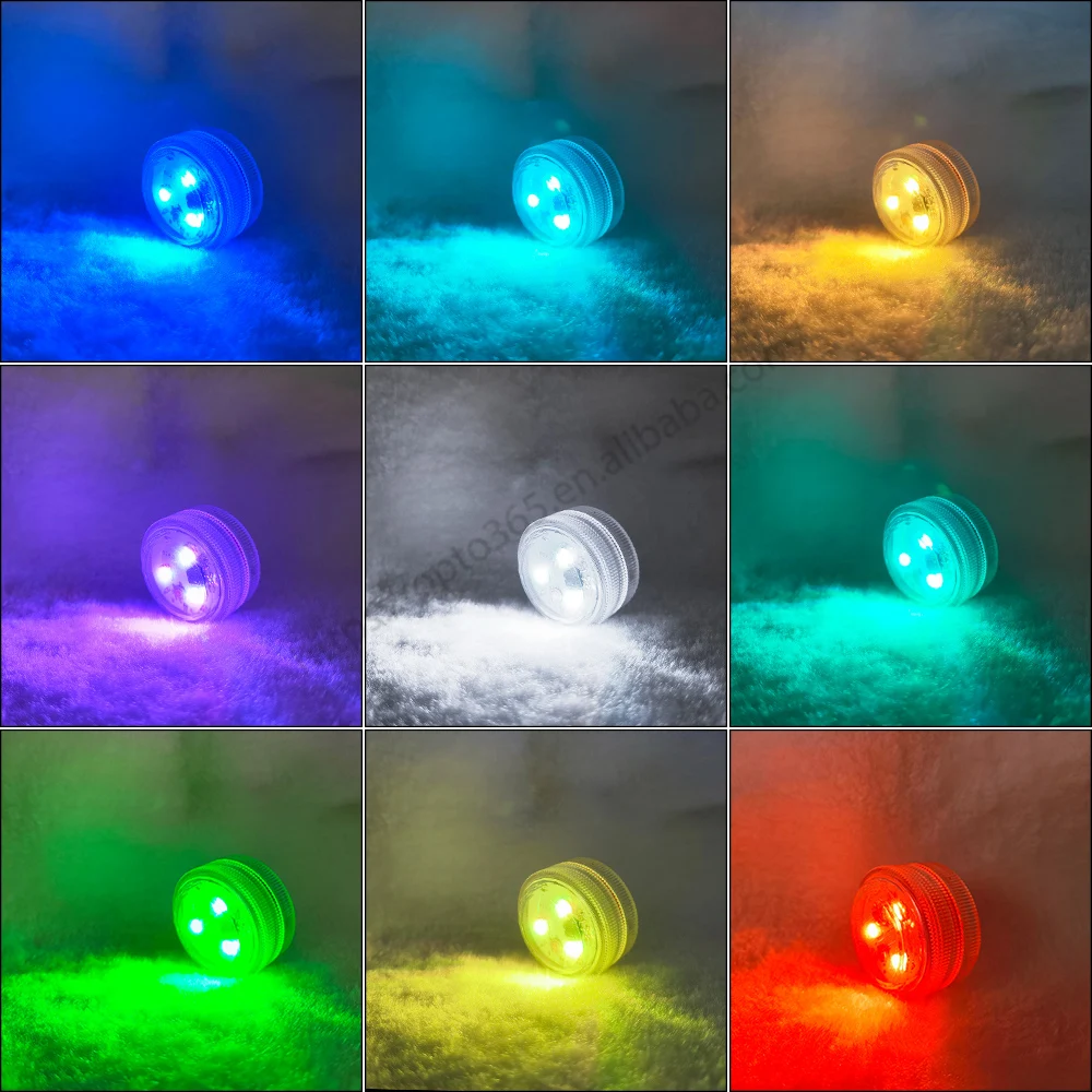 مصابيح LED RGB مقاومة للماء للتحكم عن بعد ، مصباح تحت الماء ، حفل زفاف ، ديكور مزهرية ، 4 من كل مجموعة