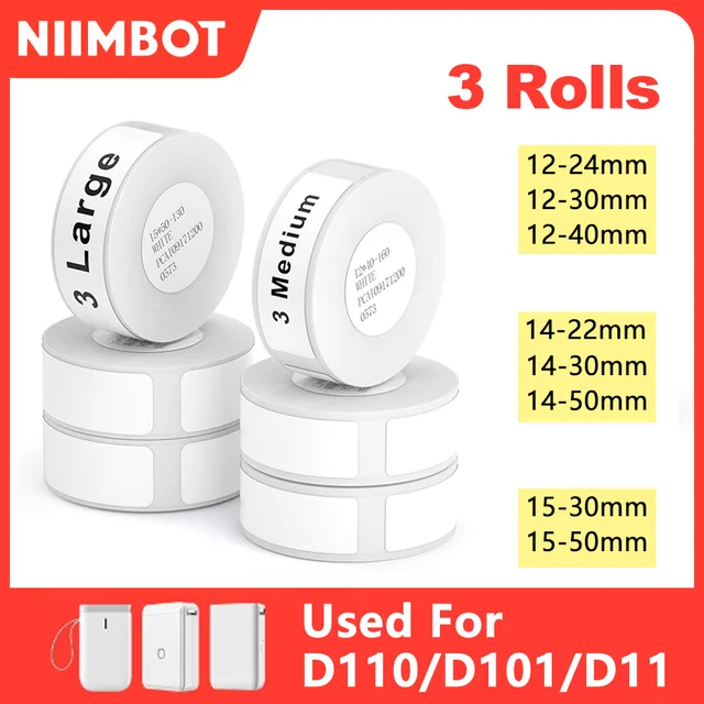 Oficjalne etykiety Niimbot do D110 D11, papier do etykiet termicznych, białe, wodoodporne, samoprzylepne, odporne na olej.