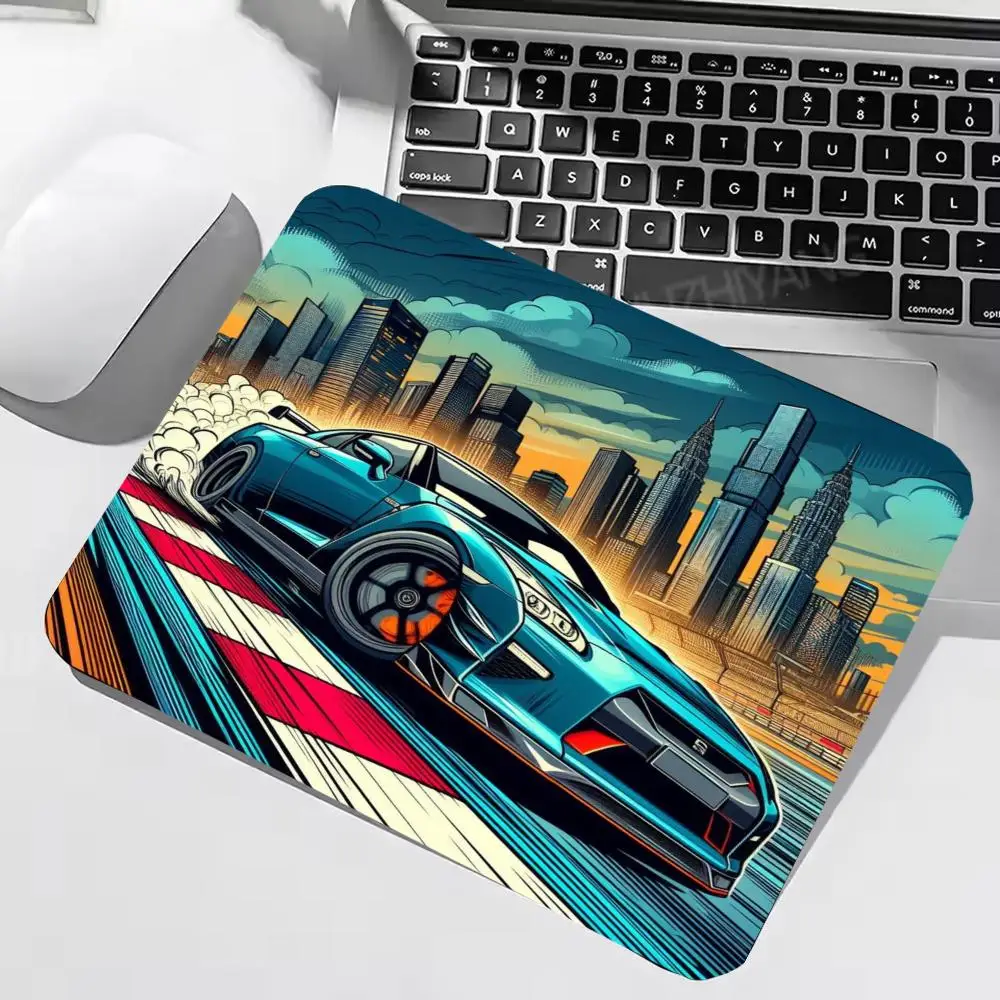 Blue Race Track  Car Mouse Pad Gaming Mousemat Non-Slip Rubber Square Mouse Mat City Racing Desktop Mousepad 22*18/25*29CM 40*45