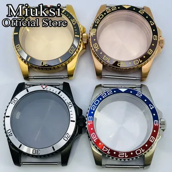 Miuksi 36mm silver black rose gold watch case sapphire glass fit NH35 NH36 ETA2824 2836 Miyota8215 DG2813 3804 PT5000 movement