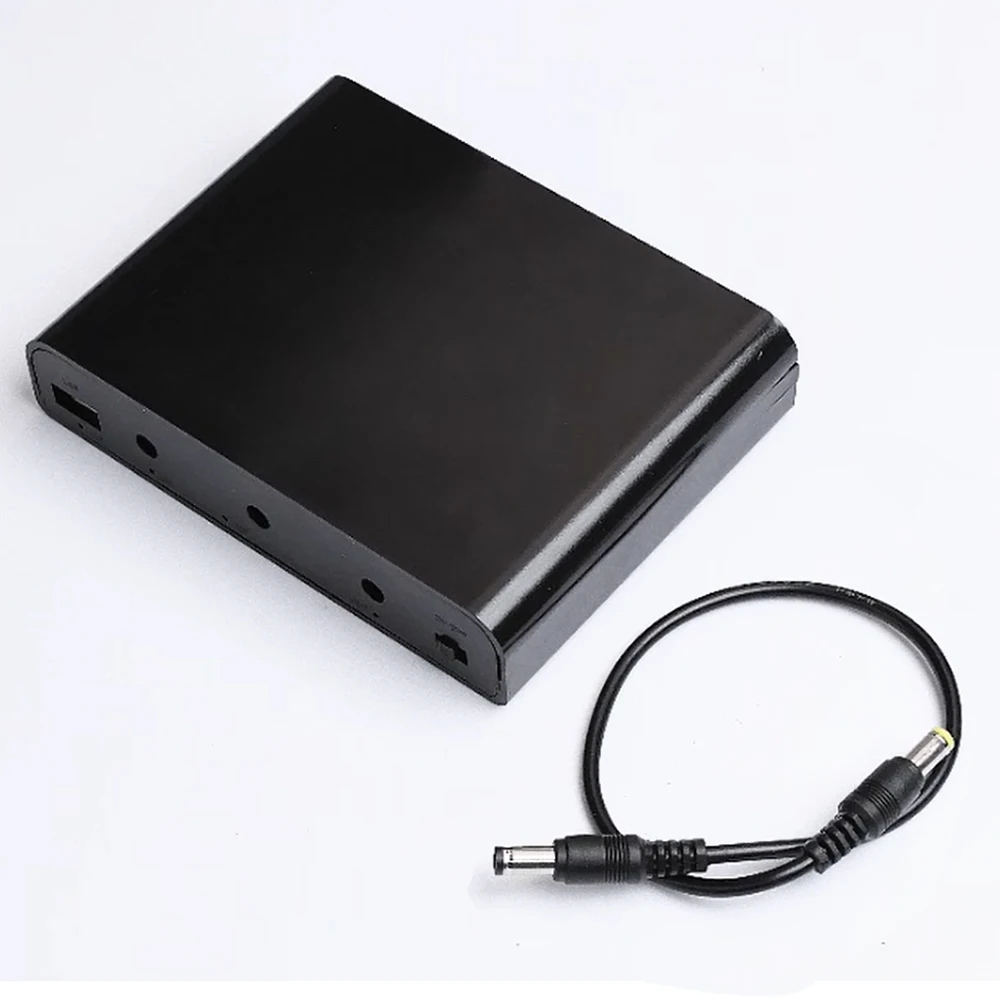 Kit DIY DC UPS Power Box - 6x18650 Li-ion Bateria Solda-livre Óptica Cat Router Fonte de alimentação ininterrupta 5V 9V 12V