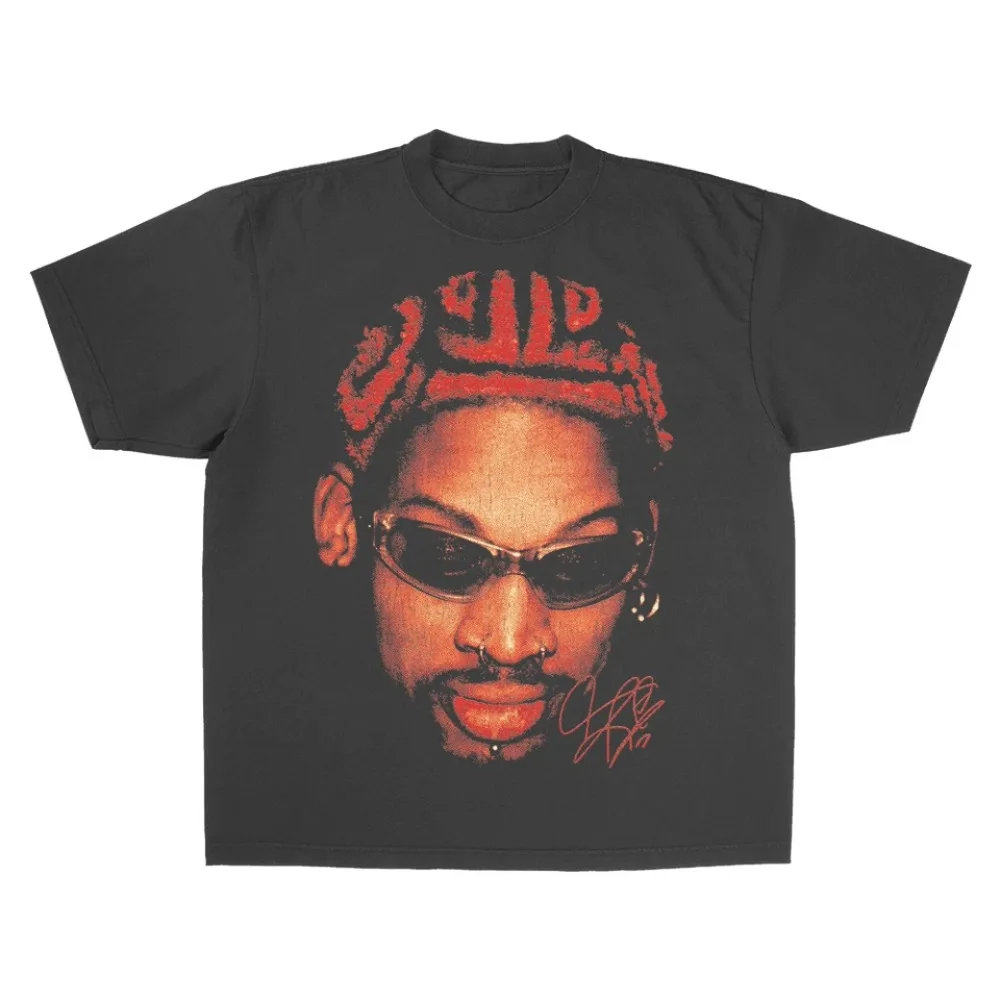 Camiseta Vintage Dennis Rodman para Homens, Estampa Clássica de Basquete dos Anos 90, Camiseta Gráfica Retro com Estampa Exclusiva, Manga Curta, Casual
