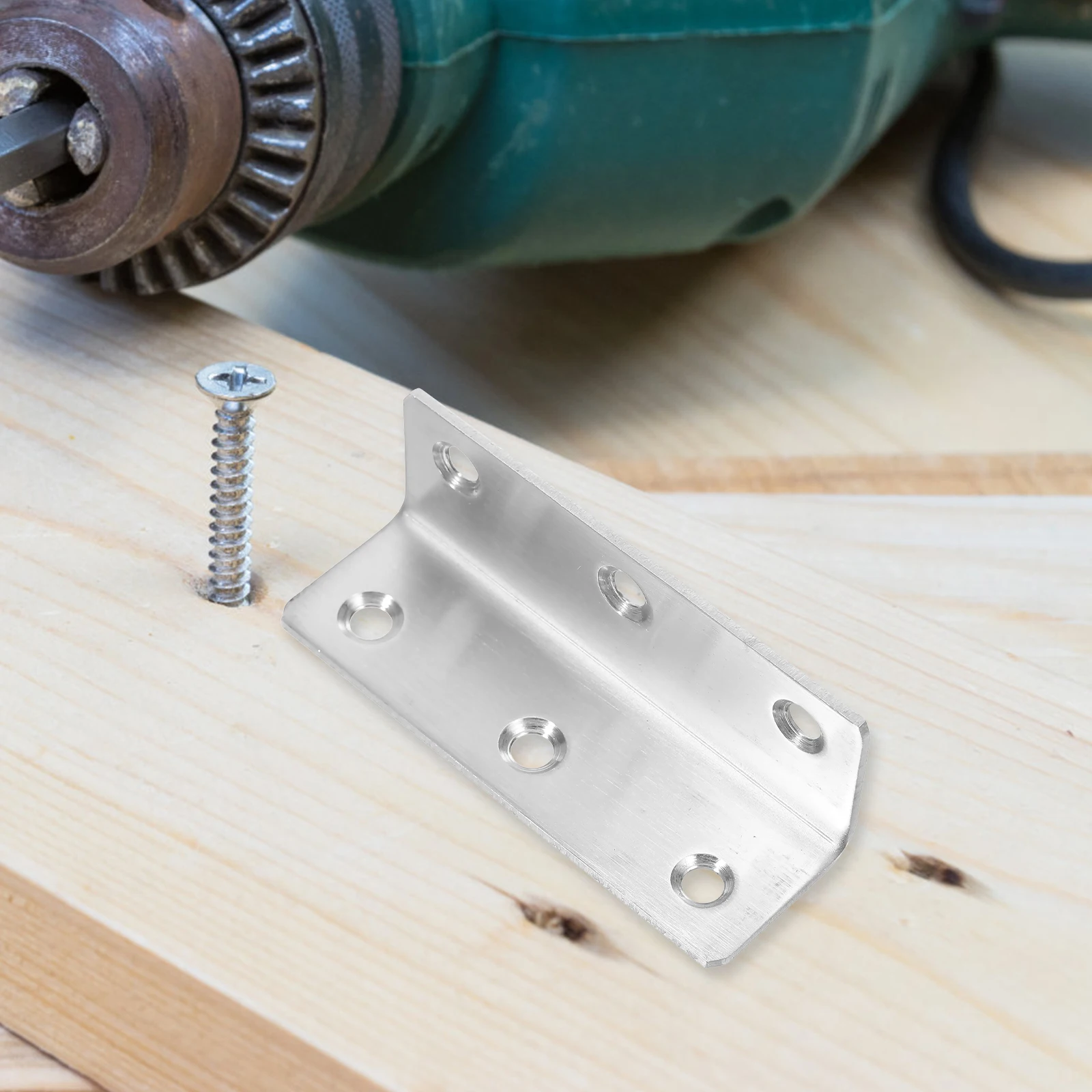 

20pcs Stainless Steel Strip Angle Heavy Duty 90 Degree L Brackets for Wood Corner Support Tables Beds Frames Shelves