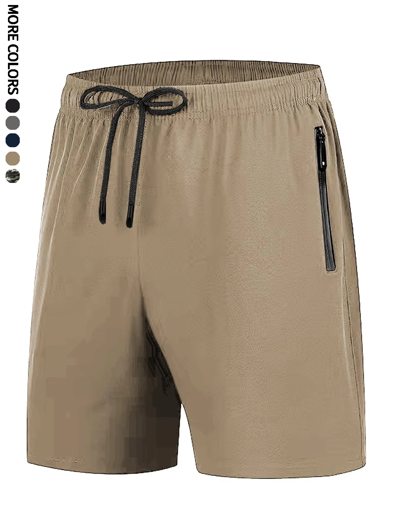 Men\'s Summer Drawstring Quick Dry Shorts For Running,Breathable With Zipper Pockets,Fitness, Training7022