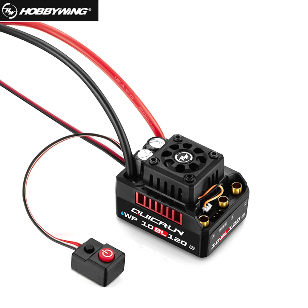 

Hobbywing QUICRUN WP 10BL120 G2 120A 2-4S Lipo Speed Controller Brushless ESC Sensorless for 1/10 1/12 RC Car Model