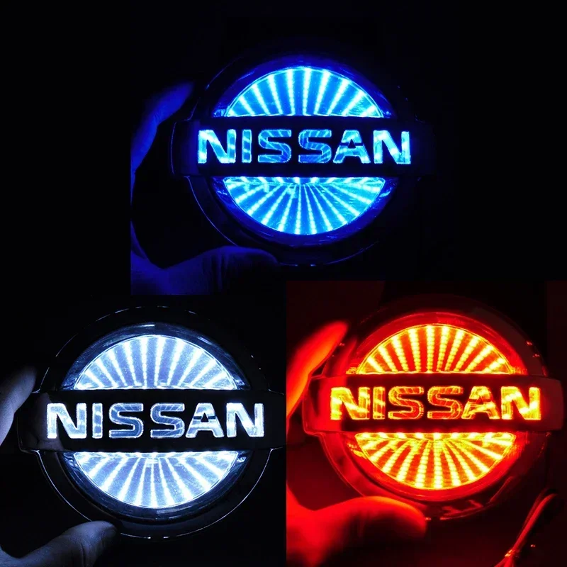 For Nissan Note Sentra Sylphy Qashqai Teana XTrail T32 Juke Almera Versa 3D Led Emblem Light Car Trunk Rear Sticker Accessories