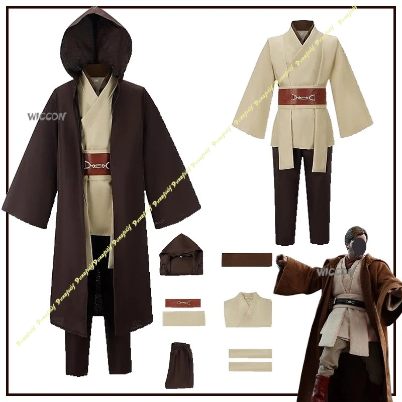 

Костюмы для косплея из фильма, детский костюм Оби для мальчиков, пальто, брюки, шляпа, праздничная одежда для мальчиков, халат с капюшоном, пояс, детский Рождество, Хэллоуин