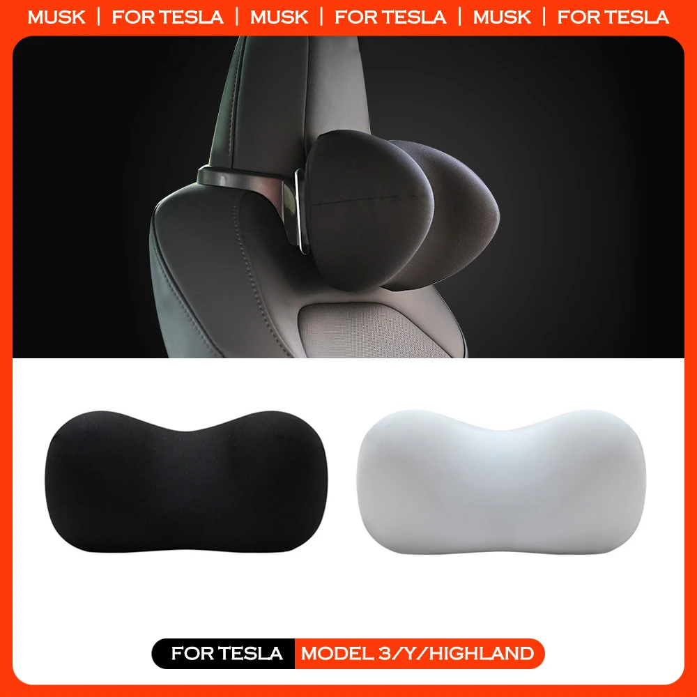 

1pcs Neck Pillow Headrest Head Support For Tesla Model 3 Y For Model 3 Highland 2024 Accessories Seat Adjustable Neck Rest