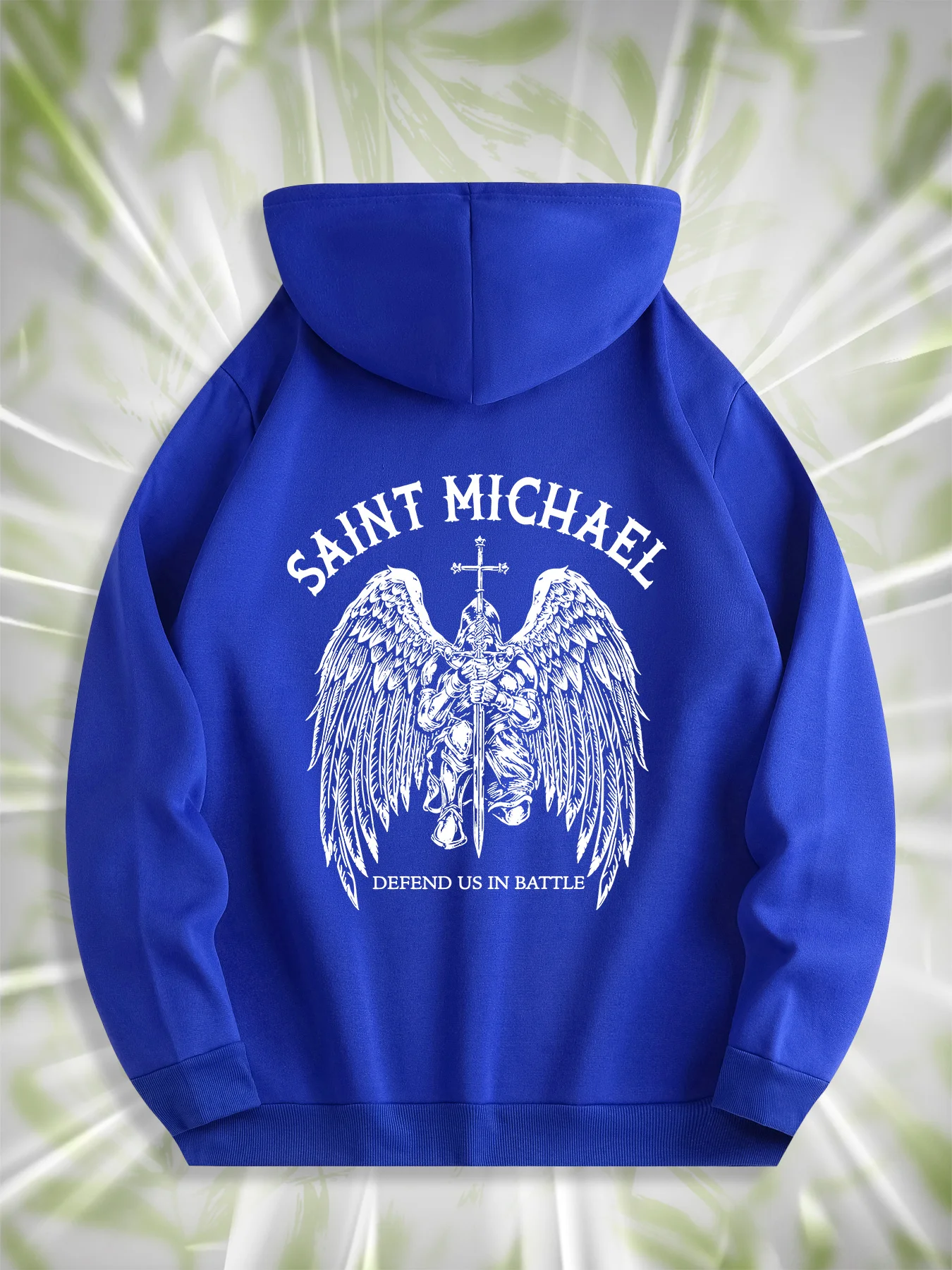 Angel Knight Men's Hoodie with Angel Wings and Sword Print. Mystical, Cool and Trendy Fashion Style. Warm and Comfortable.
