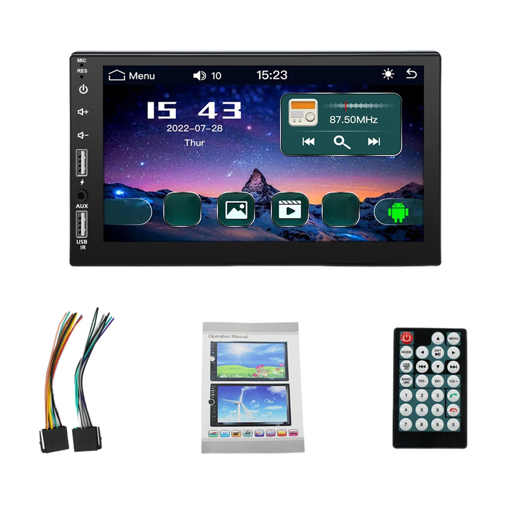 Lecteur MP5 de voiture pour touristes, écran tactile stéréo audio USB, puzzles compatibles Bluetooth, écran itif pour Apple, lien d'image Android, 7 pouces