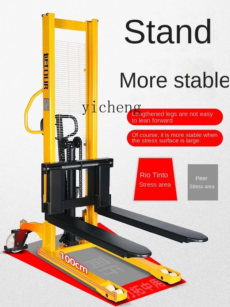 ZK Stacker Hydraulic Forklift Lift 1 Ton 2 Tons Manual Hydraulic Truck Stacker Trailer