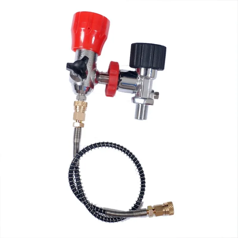 Complete Tank Valve Assembly for 6.8L High Pressure Air Cylinder, 3L 5L Large to Small Adapter, Air Tank Inflation Valve