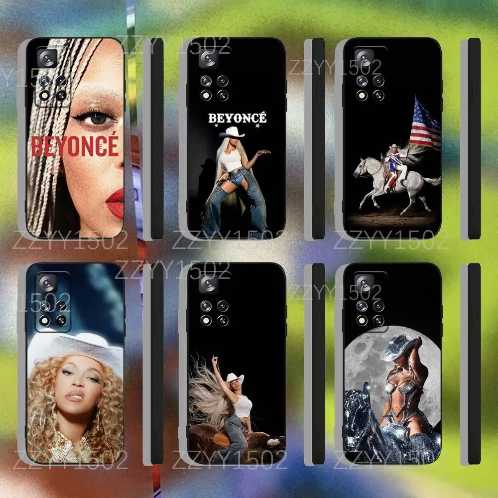 

B-Beyonce Cowboy For Samsung S25,S24,Ultra,S20,S30,Plus,S22,S23,Ultra,Plus,5G Black Silicone Soft Case